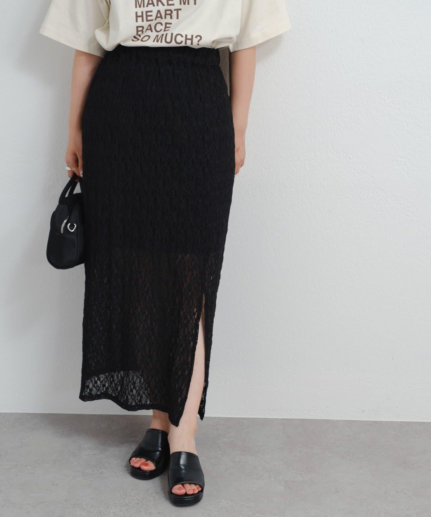 Kastane B 蕾絲開叉半身裙