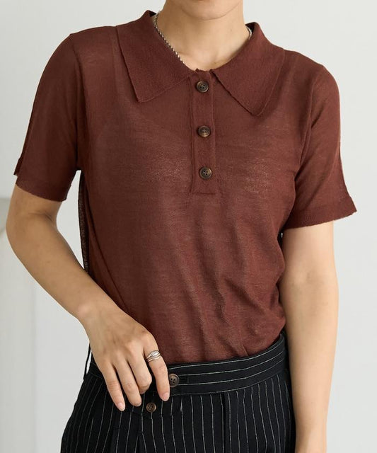 多色條紋透薄針織衫