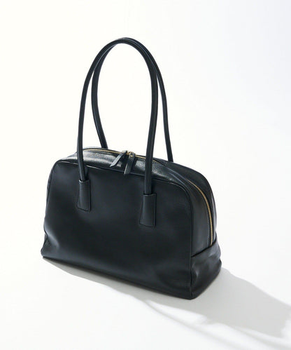 【收納力◎】長把手皮質波士頓包