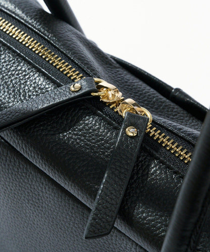 【收納力◎】長把手皮質波士頓包