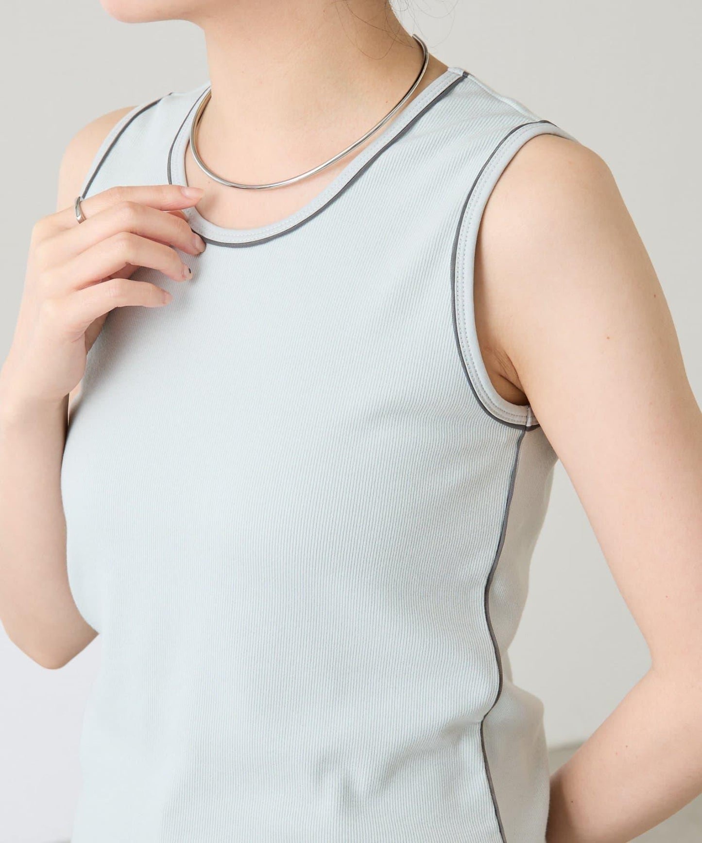 【新款】【C′NOTE/筆記】透明鑲邊背心