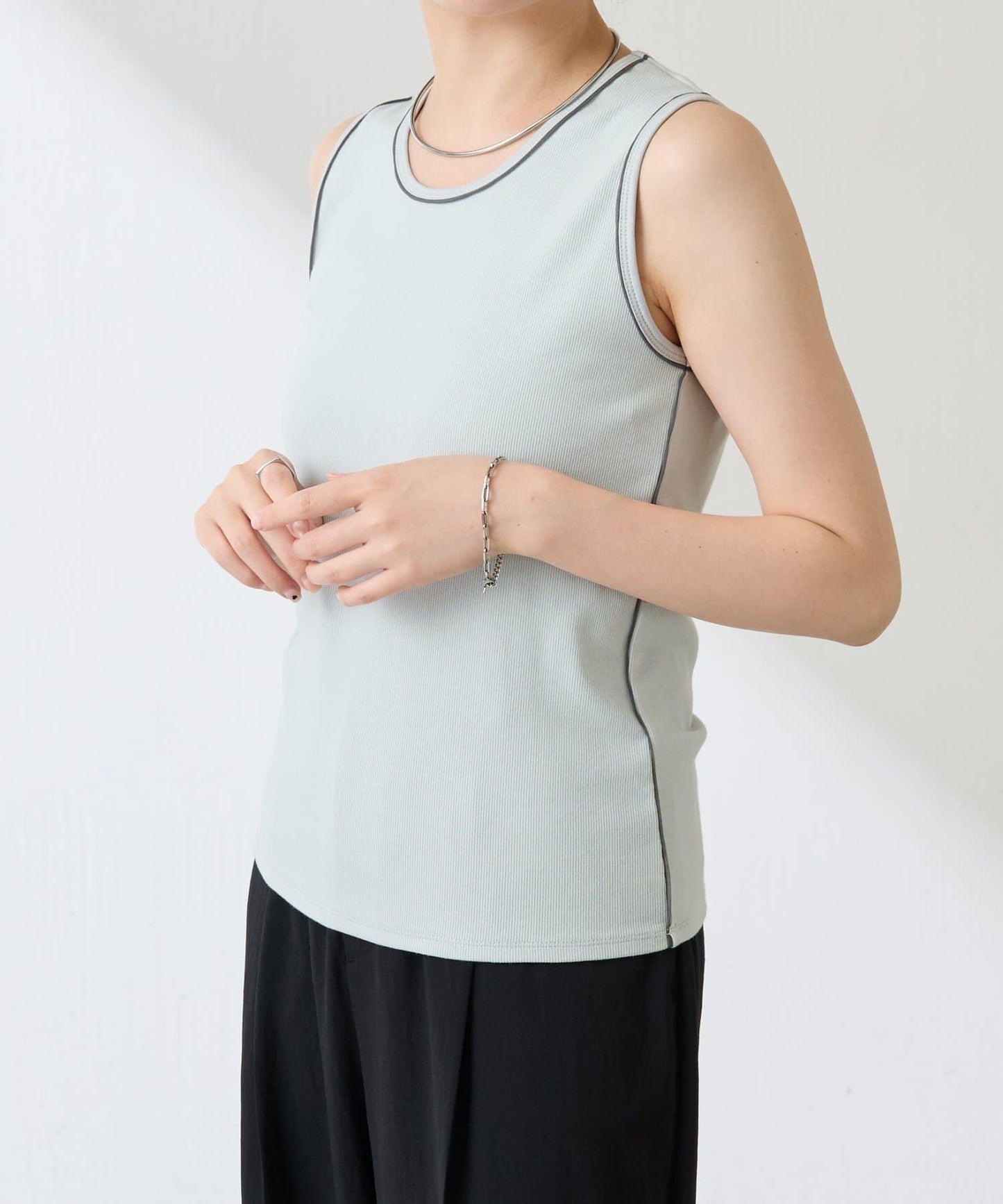 【新款】【C′NOTE/筆記】透明鑲邊背心