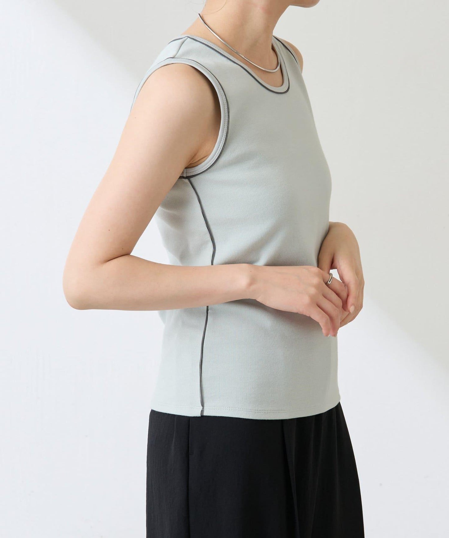 【新款】【C′NOTE/筆記】透明鑲邊背心