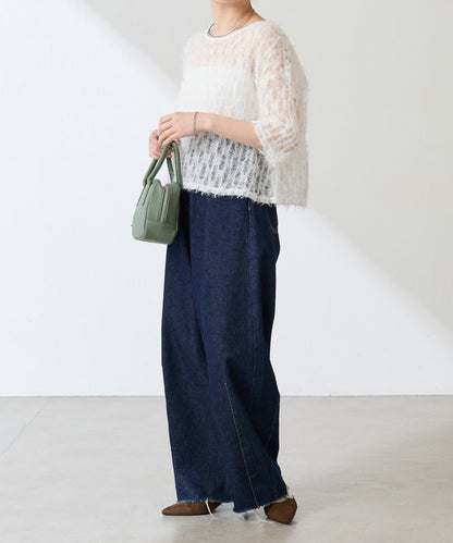 【夏季可穿著的七分袖】流蘇透視T恤