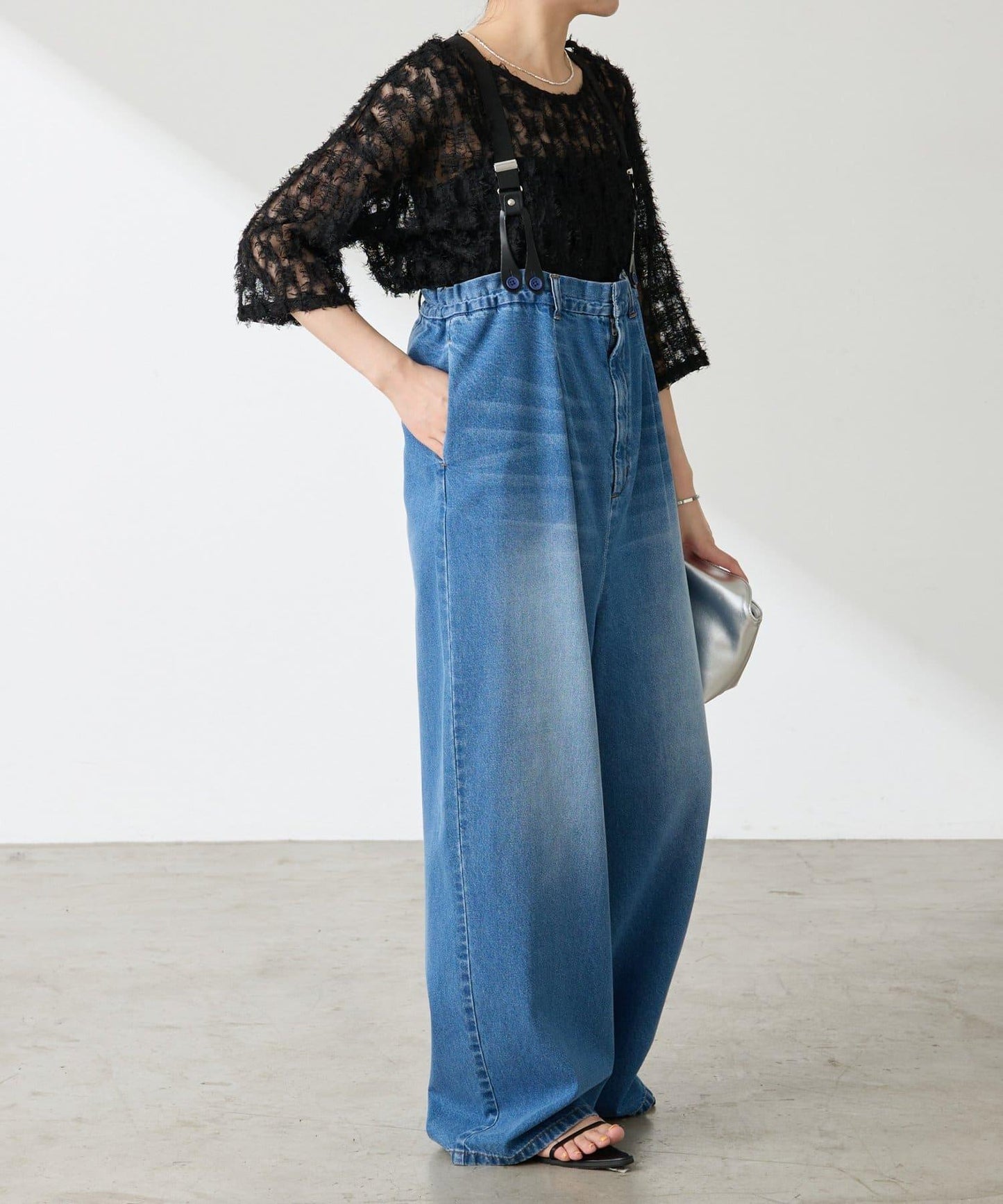 【夏季可穿著的七分袖】流蘇透視T恤