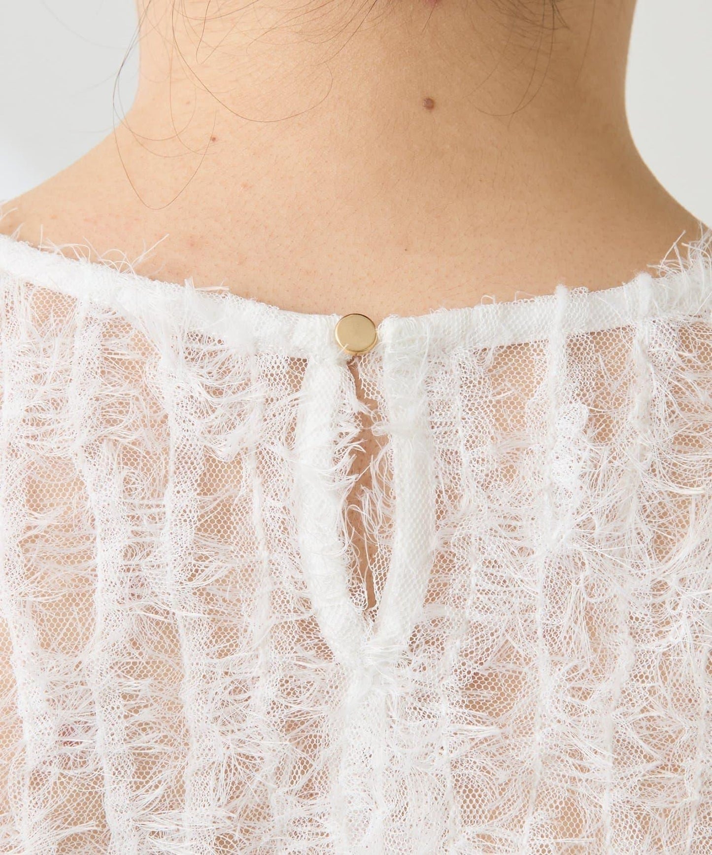 【夏季可穿著的七分袖】流蘇透視T恤