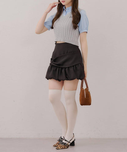 對接線編織衫