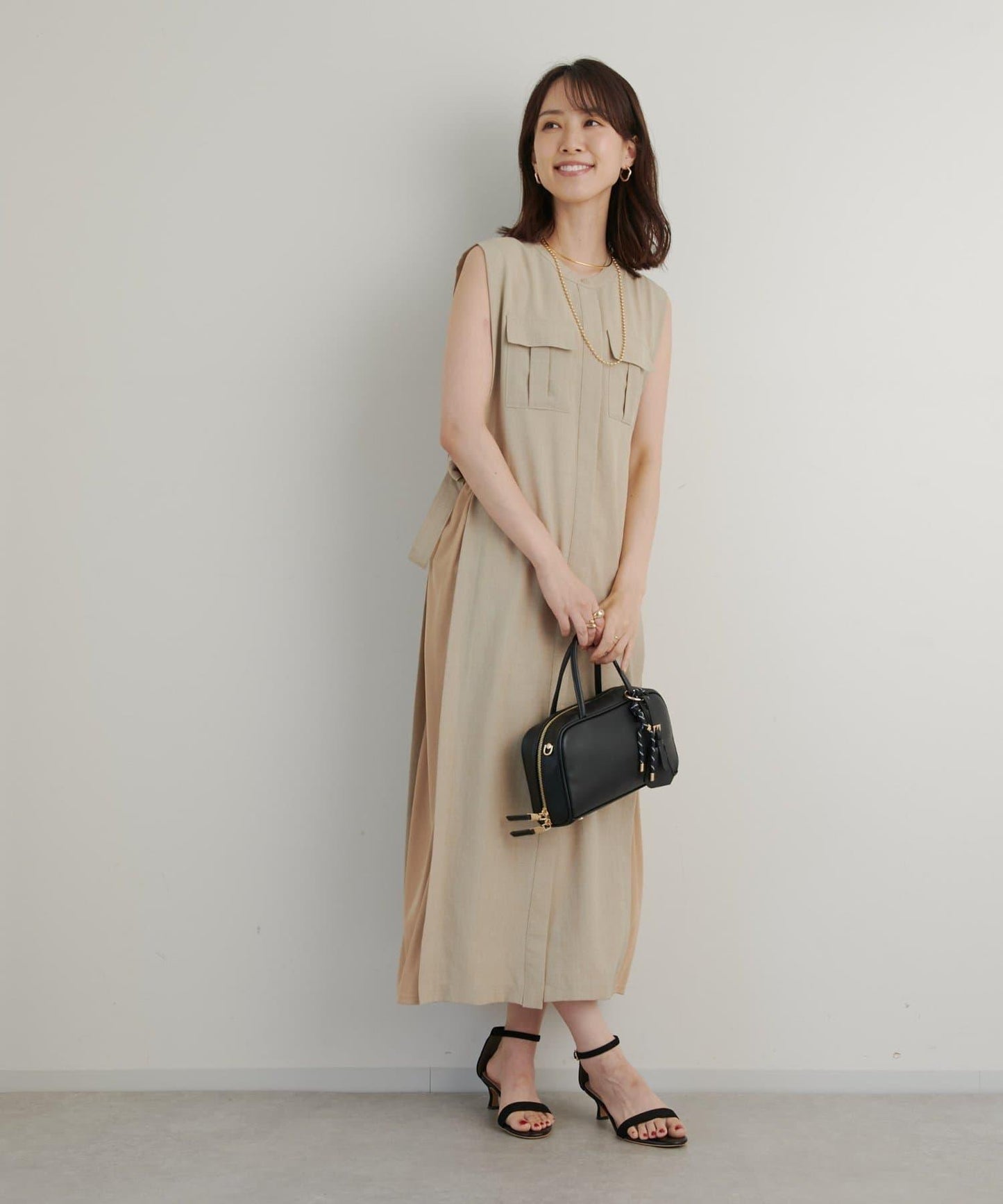 《顯色力出眾◎》麻質×條紋襯衫連衣裙