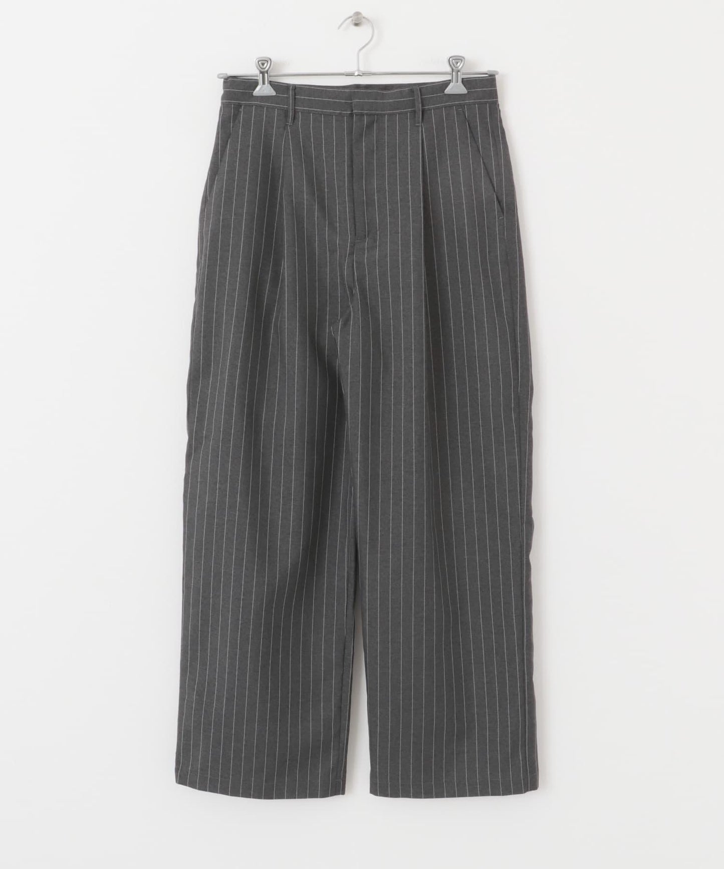 可搭配套裝 易打理/速幹 仿亞麻細條紋寬鬆長褲