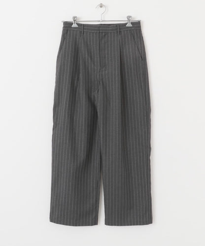 可搭配套裝 易打理/速幹 仿亞麻細條紋寬鬆長褲