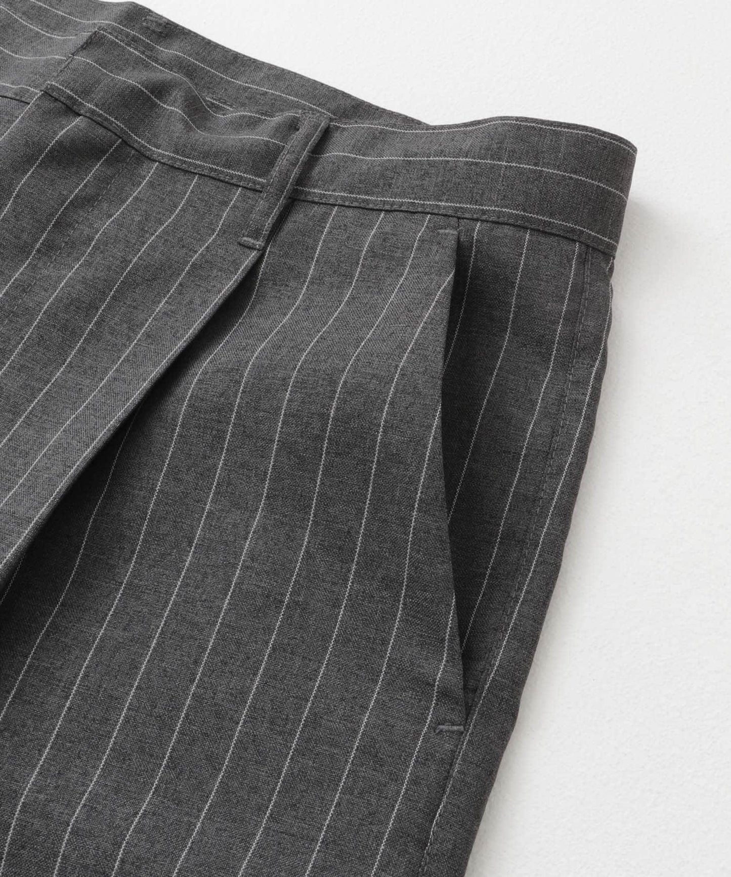 可搭配套裝 易打理/速幹 仿亞麻細條紋寬鬆長褲