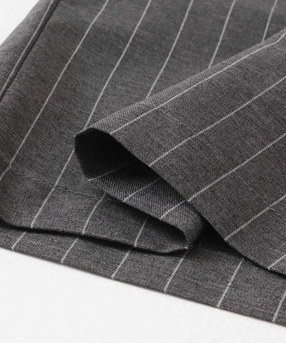 可搭配套裝 易打理/速幹 仿亞麻細條紋寬鬆長褲