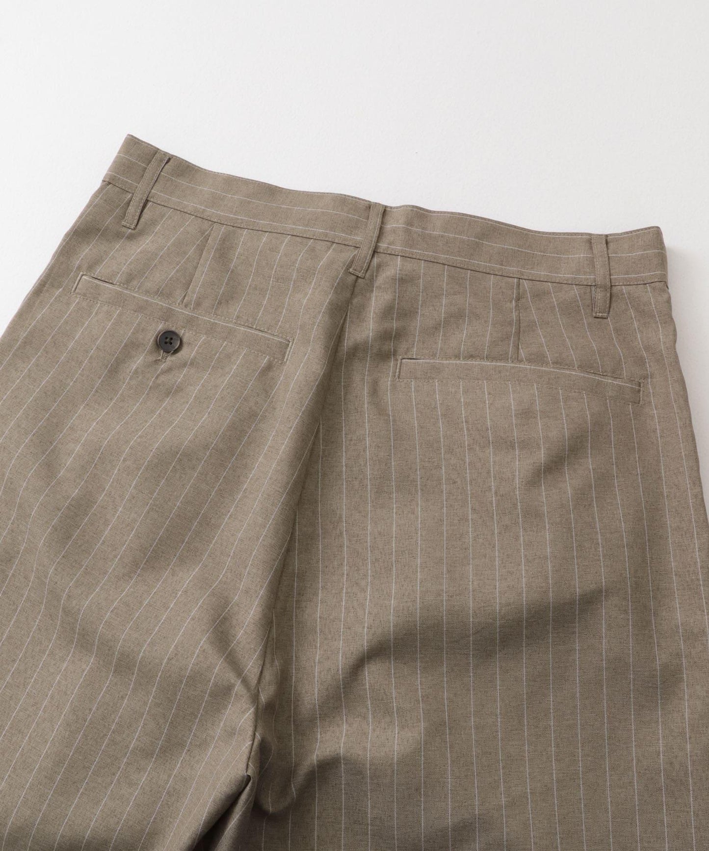 可搭配套裝 易打理/速幹 仿亞麻細條紋寬鬆長褲