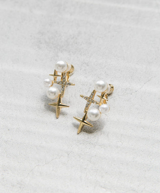 閃耀珍珠寶石耳環