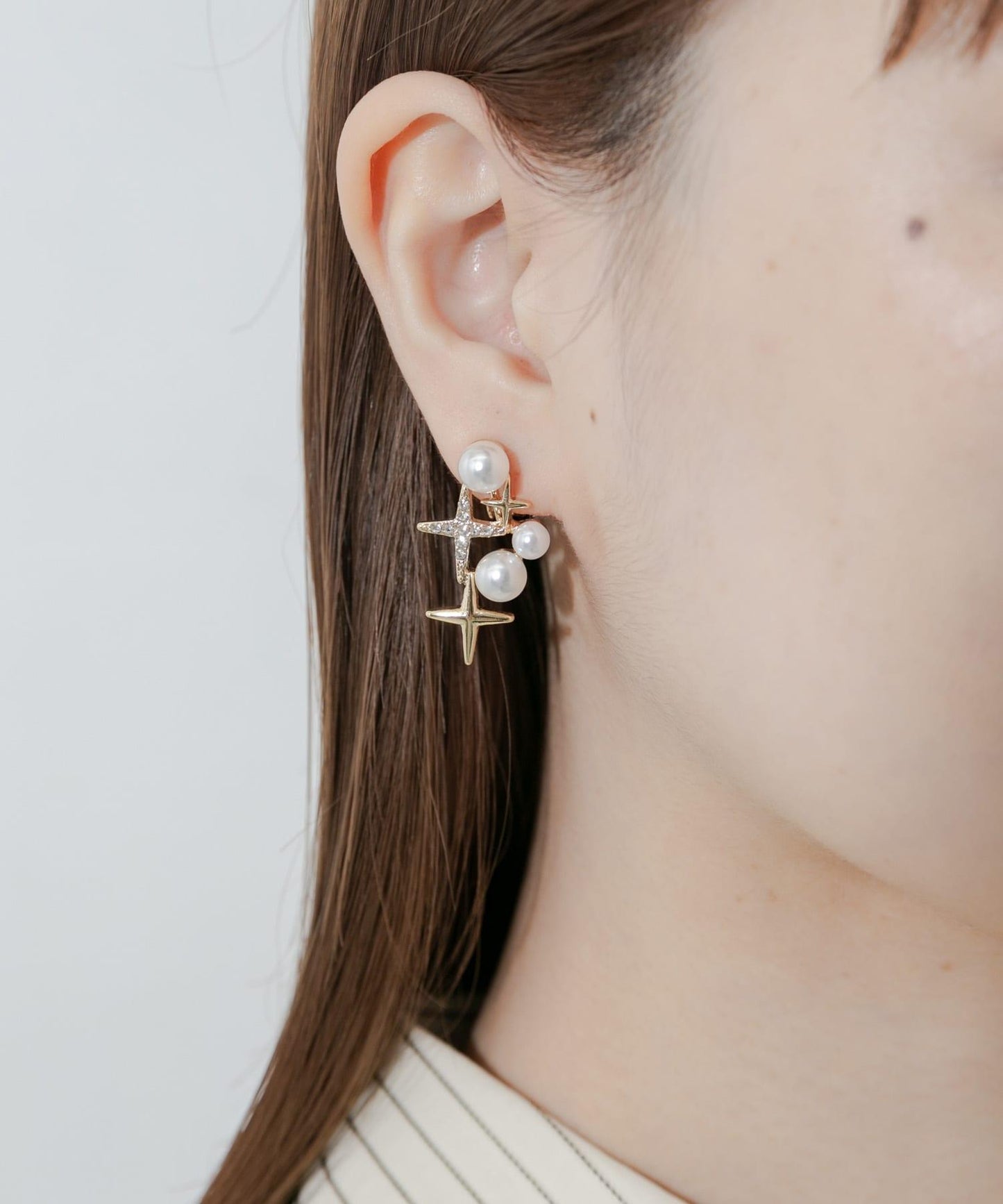 閃耀珍珠寶石耳環