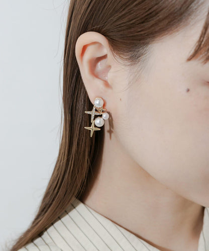 閃耀珍珠寶石耳環