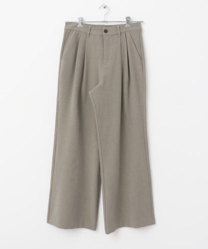 2褶寬鬆喇叭西裝褲