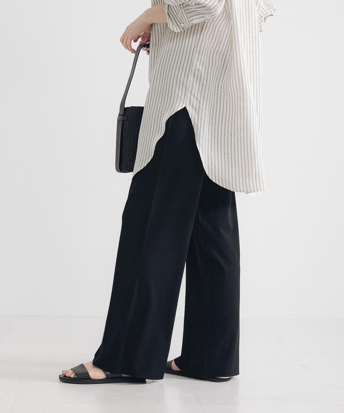 乾爽觸感高密度針織長褲