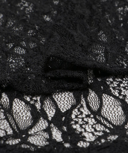 彈力蕾絲襯衫領上衣