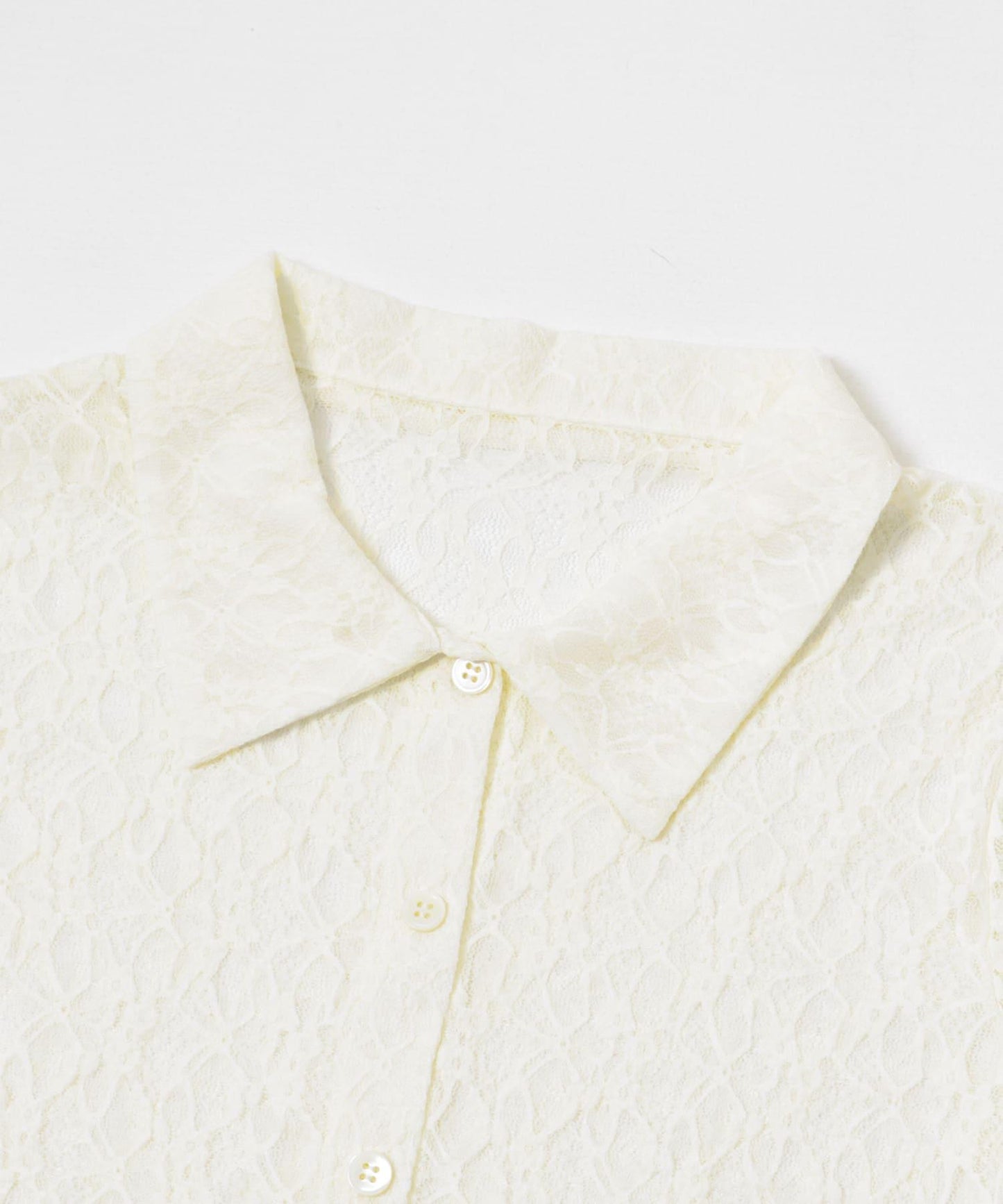 彈力蕾絲襯衫領上衣