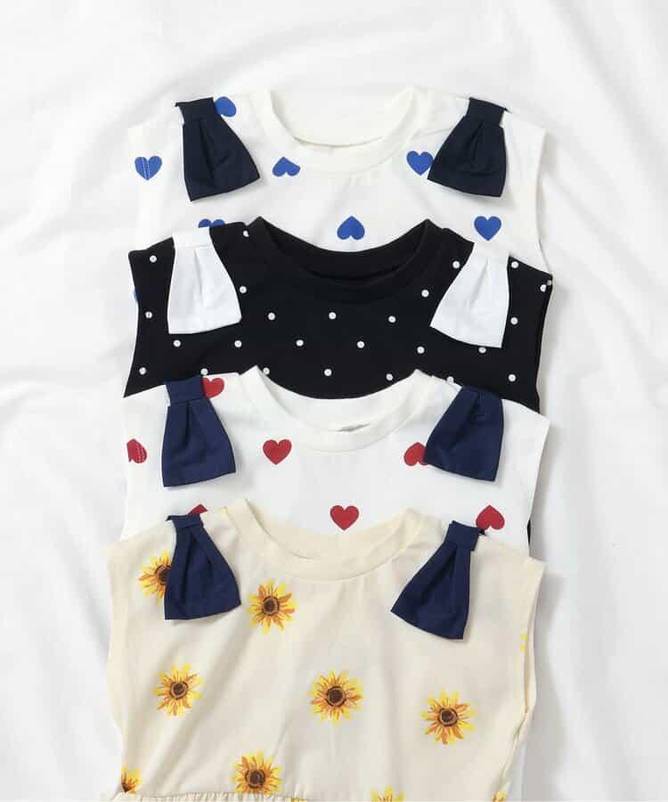 肩膀蝴蝶結荷葉邊T恤_接觸冷感