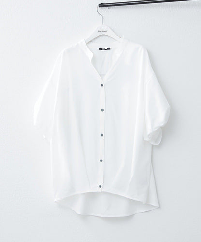 扭結袖蘑菇褶皺襯衫