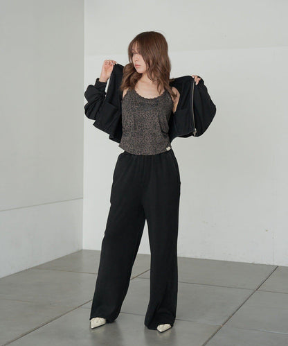 豹紋胸墊 蕾絲Logo疊穿 吊帶背心