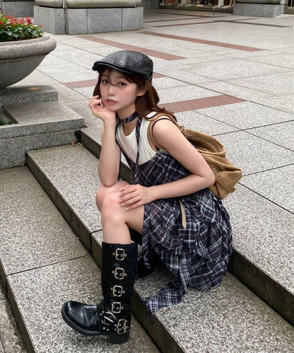 連衣裙套裝側邊荷葉邊迷你裙