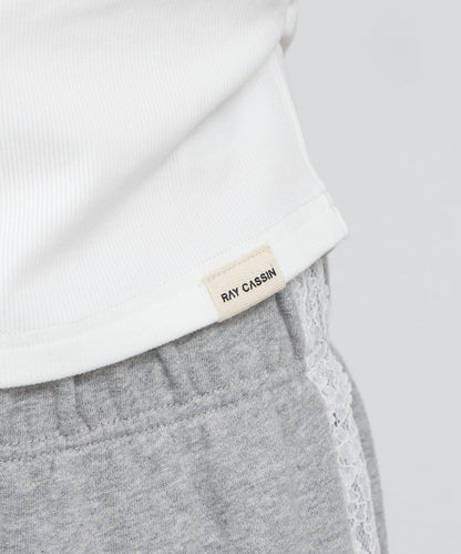 豹紋胸墊 蕾絲Logo疊穿 吊帶背心