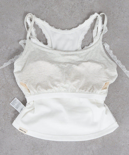 豹紋胸墊 蕾絲Logo疊穿 吊帶背心