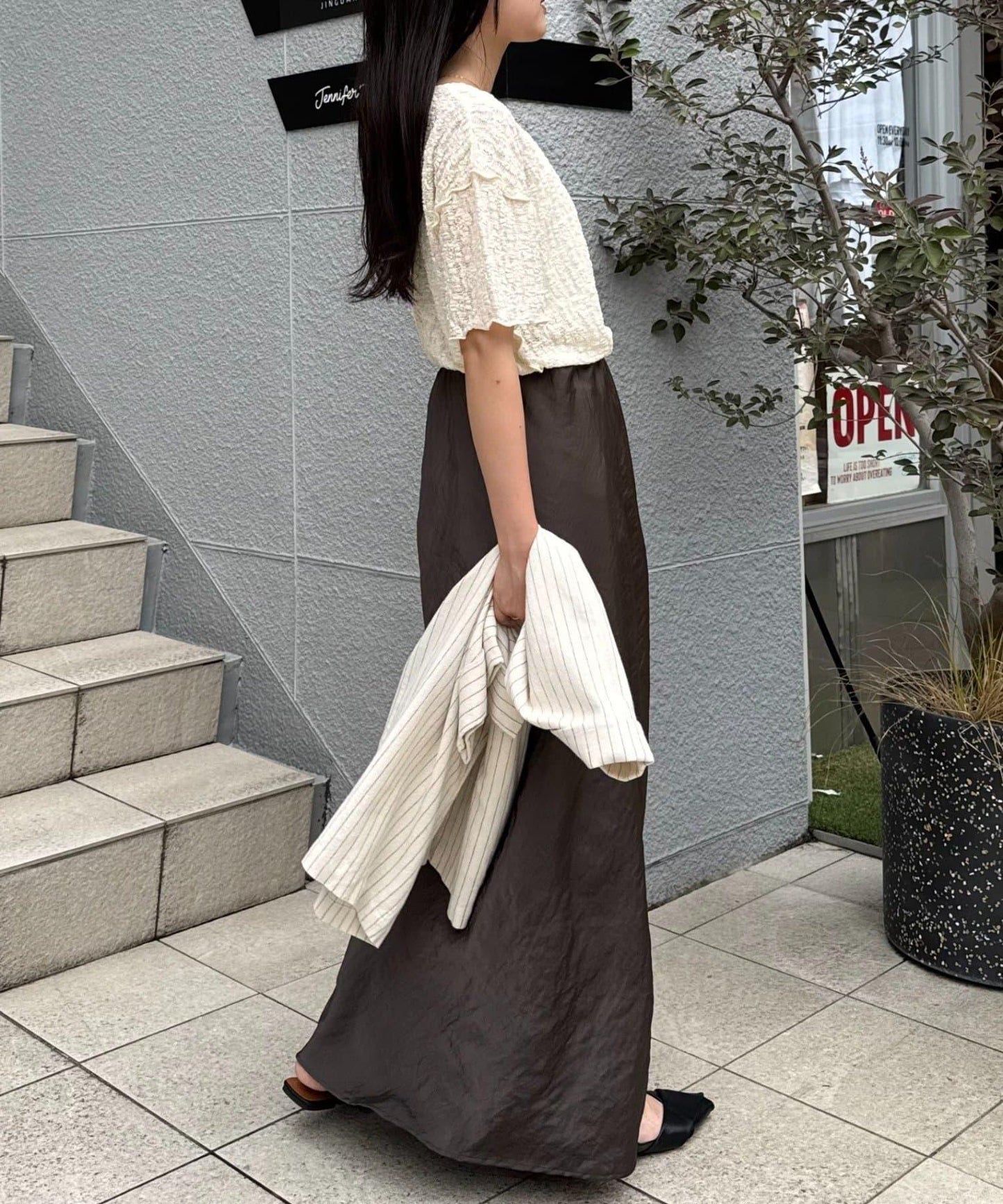 透視蕾絲短袖寬鬆上衣