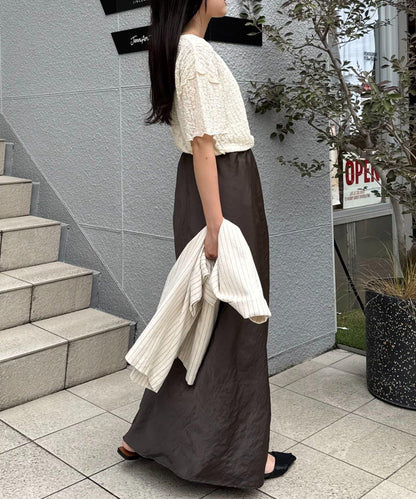 透視蕾絲短袖寬鬆上衣