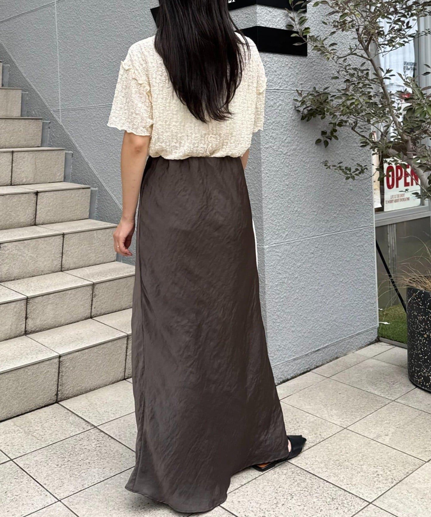 透視蕾絲短袖寬鬆上衣