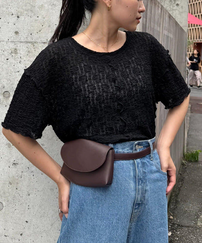 透視蕾絲短袖寬鬆上衣