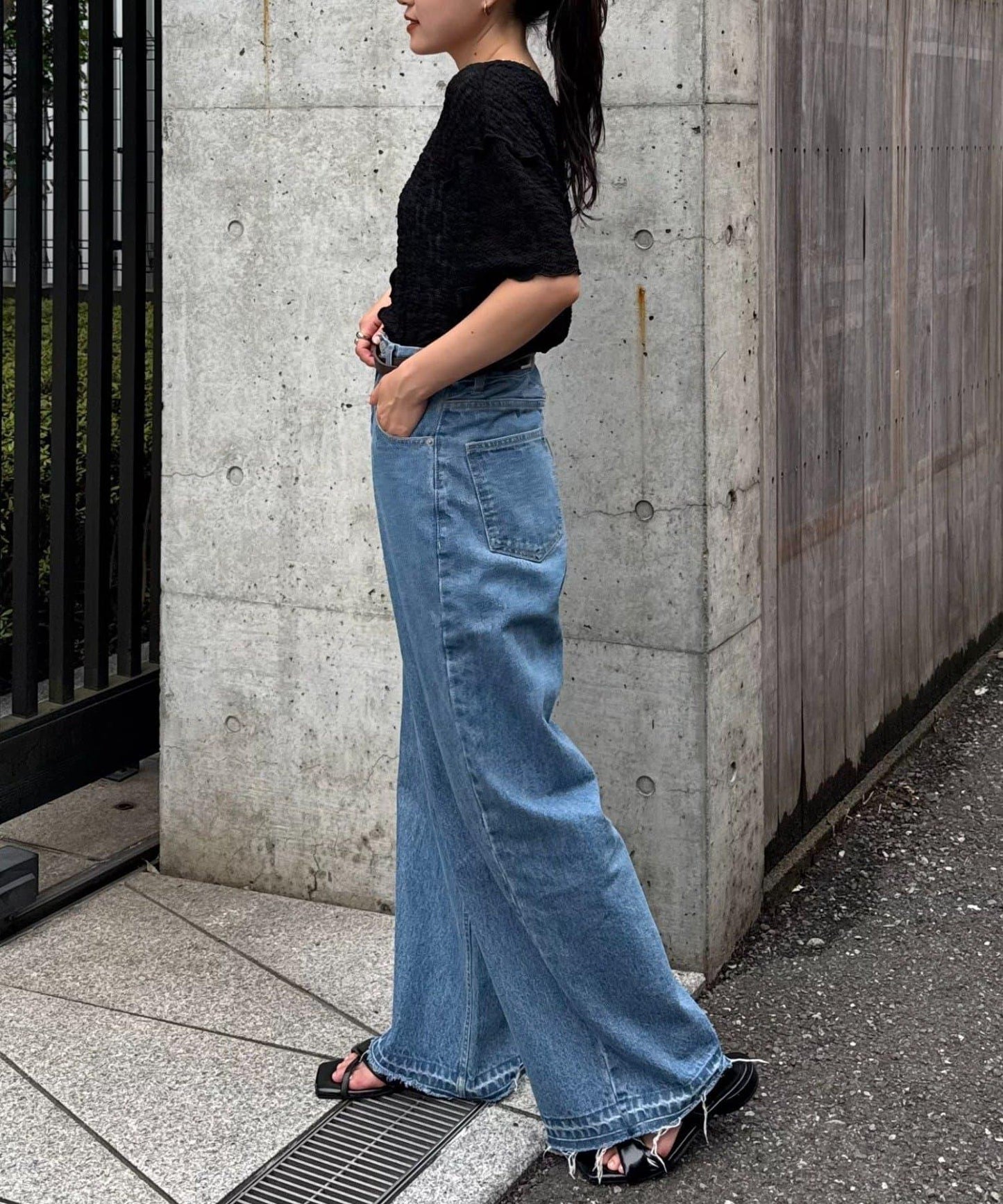 透視蕾絲短袖寬鬆上衣