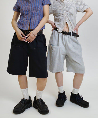 斜插袋 運動棉質 休閒短褲