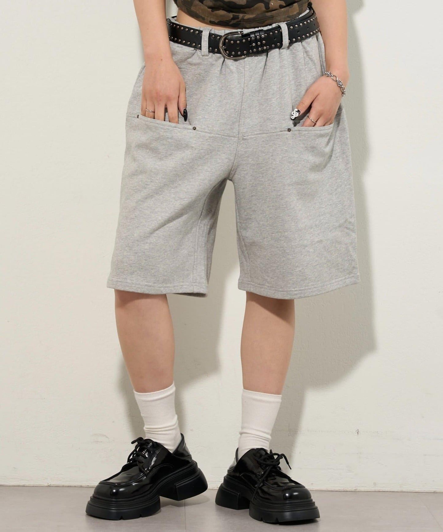 斜插袋 運動棉質 休閒短褲