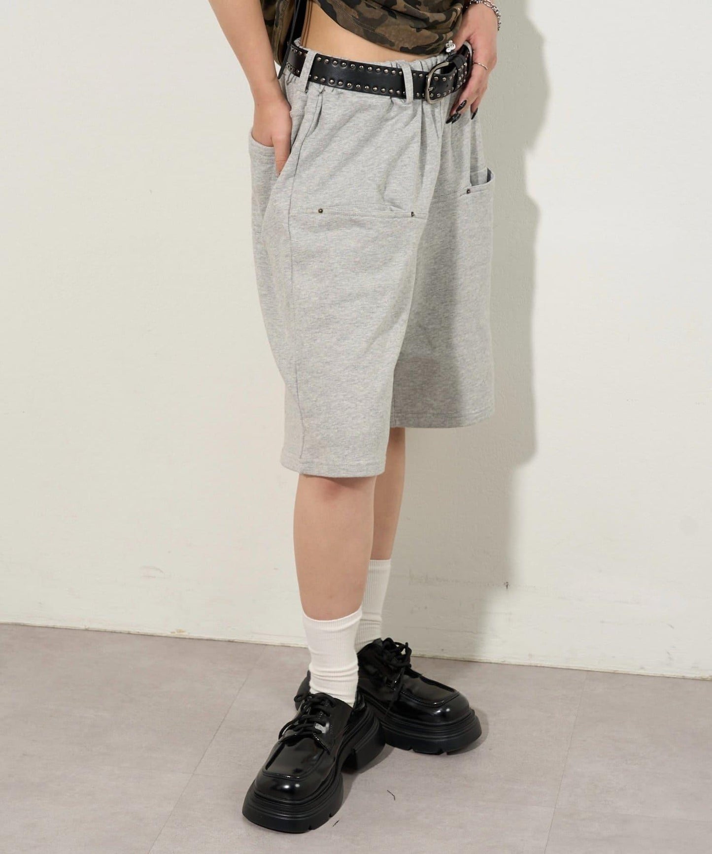 斜插袋 運動棉質 休閒短褲