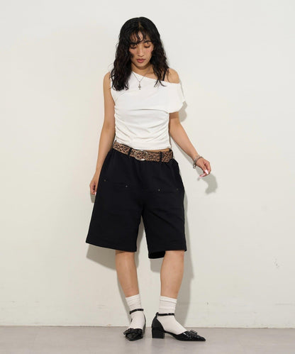 斜插袋 運動棉質 休閒短褲