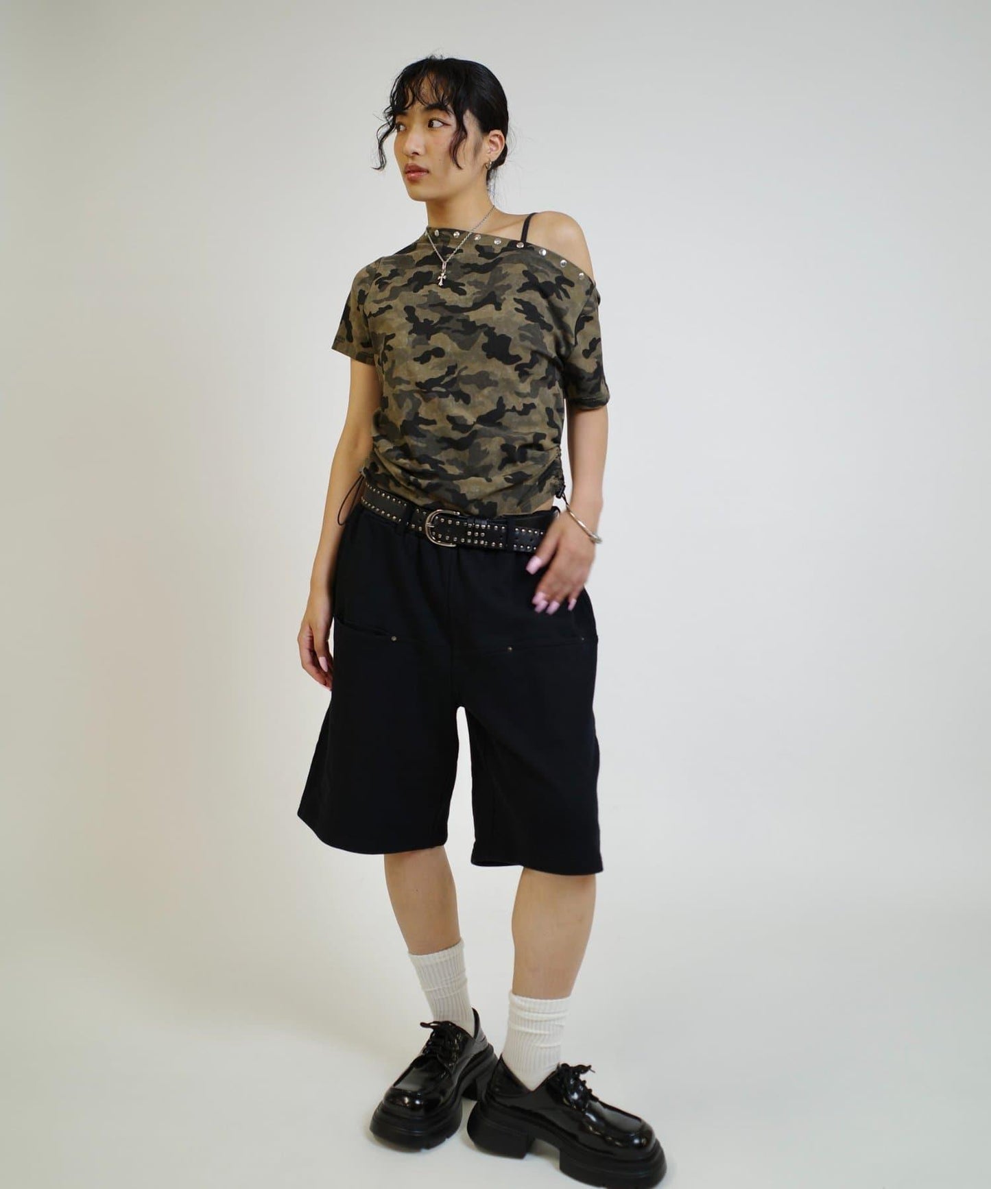 斜插袋 運動棉質 休閒短褲