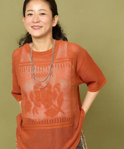 網眼花朵T恤