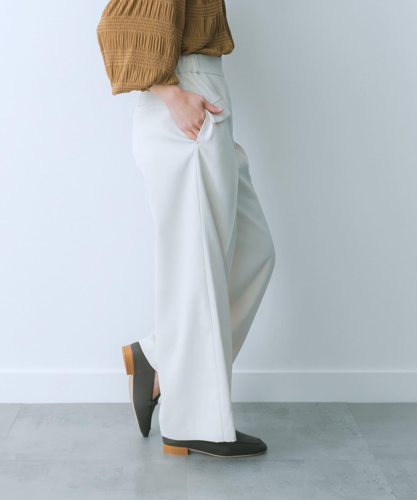 翻蓋口袋寬鬆長褲