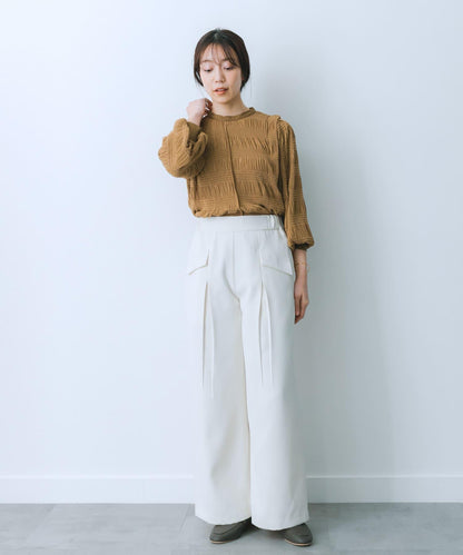 翻蓋口袋寬鬆長褲