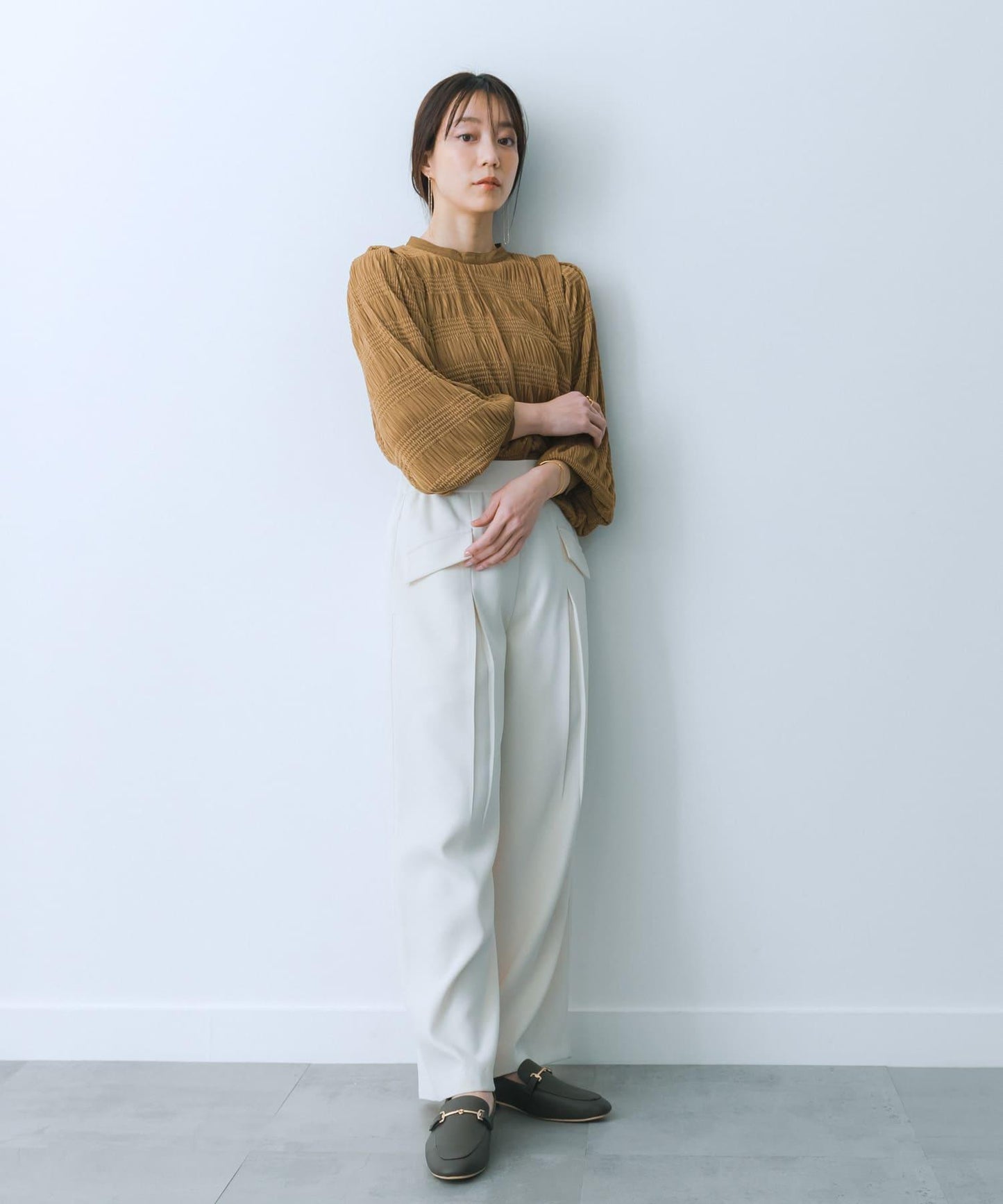 翻蓋口袋寬鬆長褲