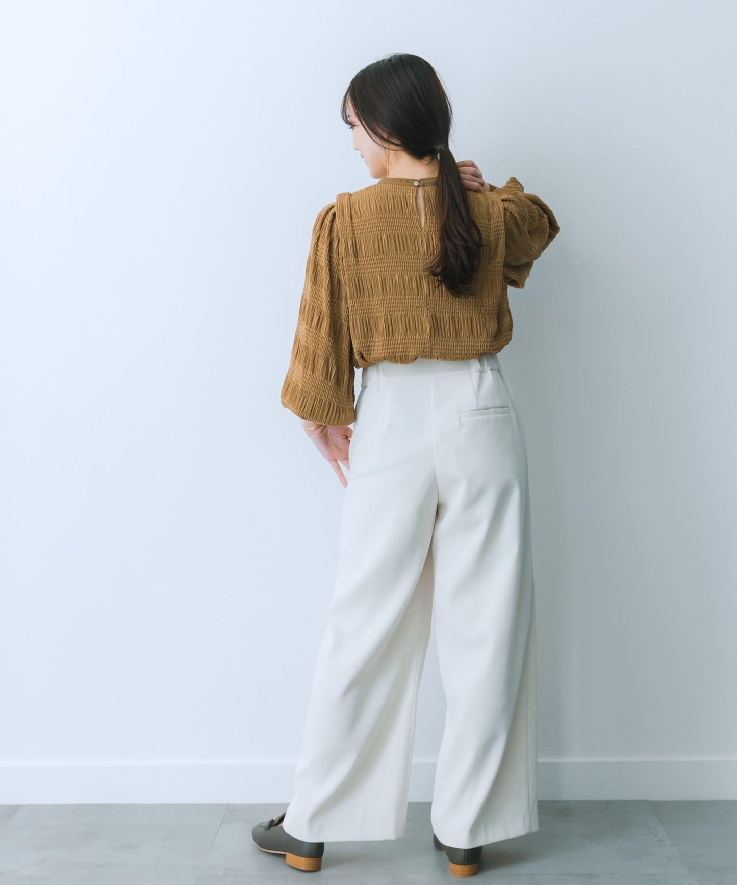 翻蓋口袋寬鬆長褲