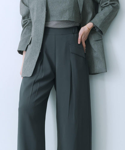 翻蓋口袋寬鬆長褲