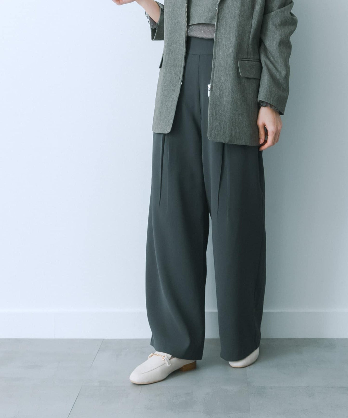 翻蓋口袋寬鬆長褲