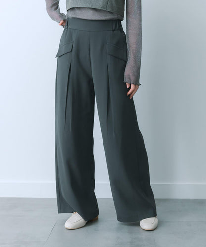 翻蓋口袋寬鬆長褲