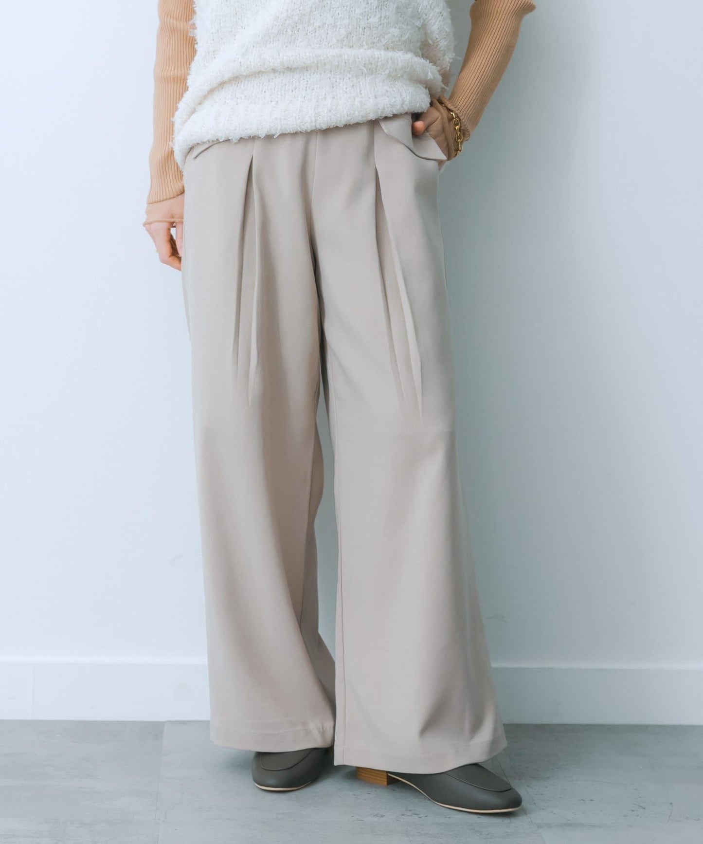 翻蓋口袋寬鬆長褲