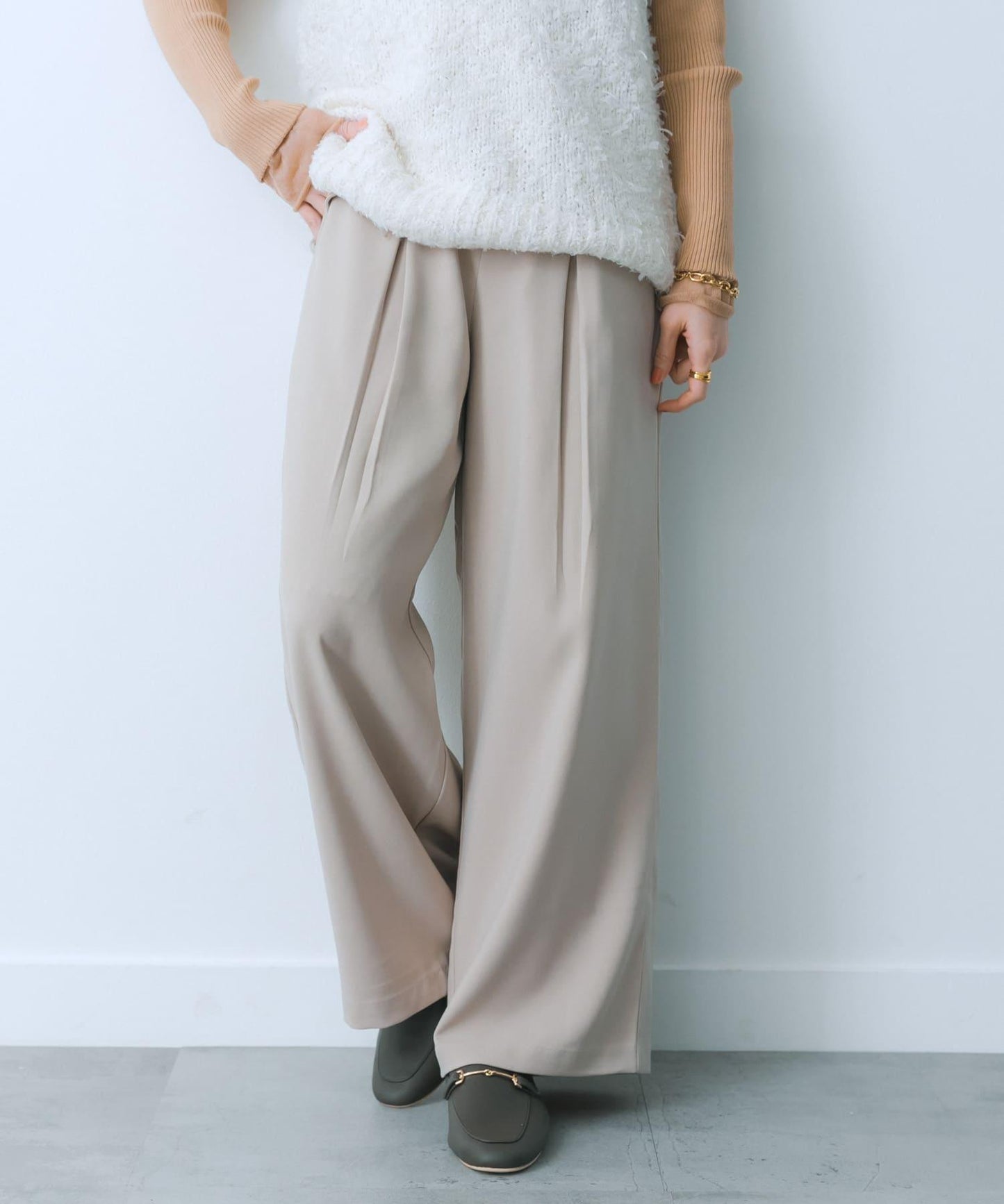 翻蓋口袋寬鬆長褲